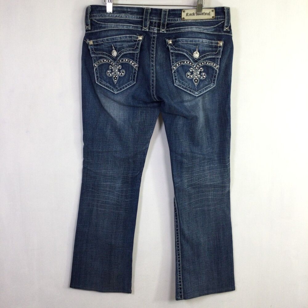 Rock Revival Womens Sasha Easy Bootcut Jeans Mid-Rise Stretch Denim Blue Size 32 - Picture 9 of 16